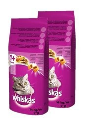 Whiskas ( 1+ lat) z Wołowiną 2 x 14 kg - sucha karma dla kotów powyżej 1 roku życia z wołowiną 2 x 14kg