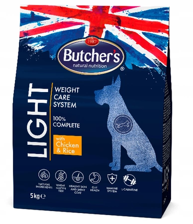 Butcher's Functional Light Dog Dry z kurczakiem i ryżem 5 kg - karma sucha dla dorosłych psów 5kg 