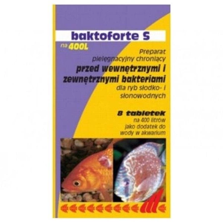 sera Baktoforte S - uzdatniacz wody przeciwko infekcjom bakteryjnym (np. gnicie pyszczka i płetw) 8 tabl.