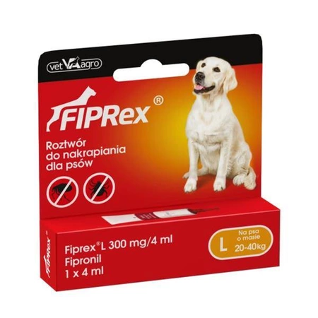 VET-ARGO FIPREX przeciwko pchłom i kleszczom pies L 20-40kg 1 x pipeta x 4ml