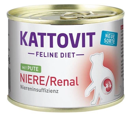 Kattovit Niere/Renal Indyk Dieta Dla Kotów, 185g - mokra karma dla kotów z chorobami nerek, 185g