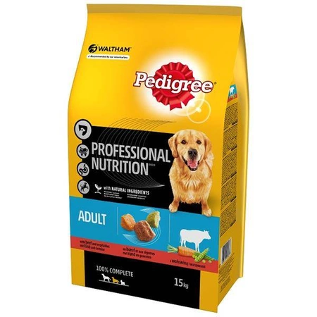PEDIGREE Adult Professional Nutrition Wołowina 15kg - sucha karma dla psów dorosłych, 15kg