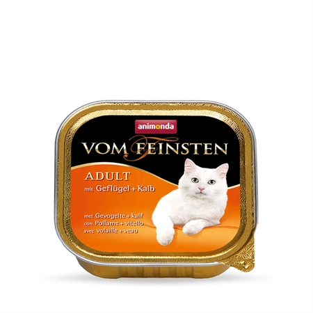 Animonda Vom Feinsten Adult mit Geflugel + Kalb 100 g - mokra karma dla dorosłych kotów z drobiem i cielęciną 100g
