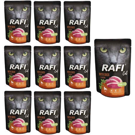 Rafi pasztet z kaczką - mokra karma dla kotów dorosłych, 10 x 100g ZESTAW