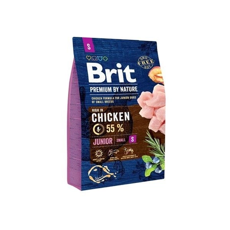 Brit Premium By Nature Junior Small Chicken 3 kg - sucha karma dla młodych psów rasy małej z kurczakiem 3kg