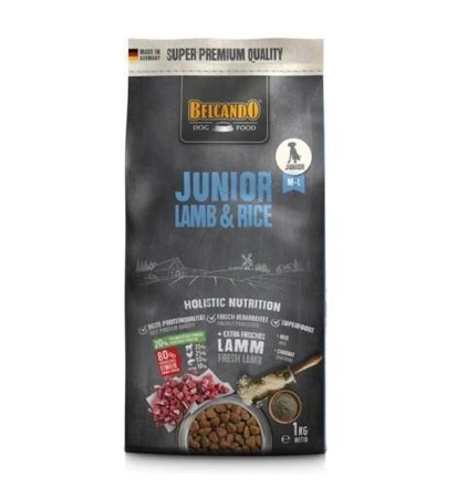 BELCANDO Junior Lamb & Rice M-L 1 kg jagnięcina i ryż - sucha karma dla psów od 4 miesiąca życia, rasy średnie i duże