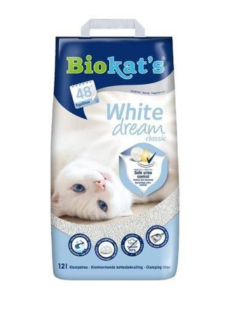 BIOKAT'S White dream Classic 12 l  - Biały żwirek bentonitowy dla kotów 12 l