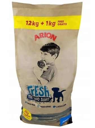 ARION FRESH JUNIOR 12KG+1kg - sucha karma dla szczeniąt z kurczakiem, 12+1 kg