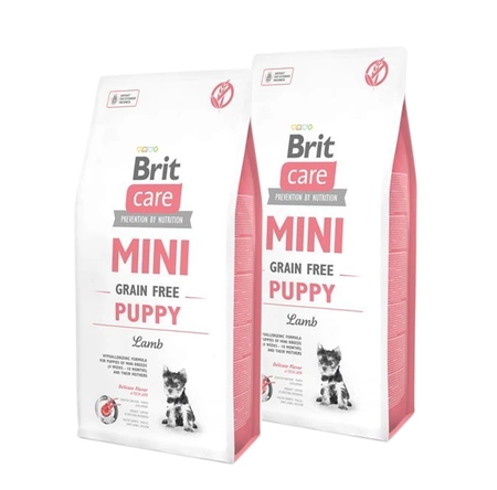 Brit Care Mini Grain-Free Puppy Lamb 2x 7 kg - hypoalergiczna bezzbożowa karma dla szczeniąt ras miniaturowych z jagnięciną 2x 7kg