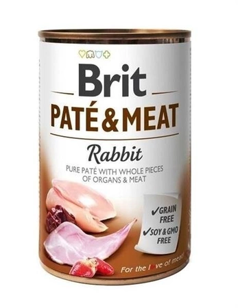 Brit Pate&Meat Rabbit 400 g - mokra karma dla psów z królikiem 400g