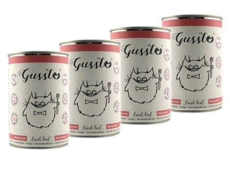 Gussto Fresh karma dla kotów świeża wołowina 4x400g