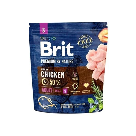 Brit Premium By Nature Adult Small Chicken 1 kg - sucha karma dla dorosłych psów rasy małej z kurczakiem 1kg