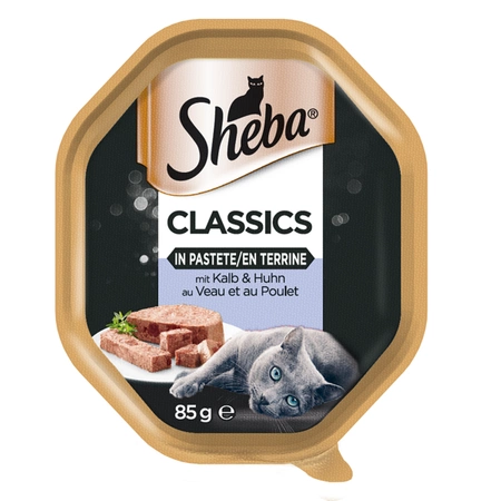 SHEBA Classic z Cielęciną i Kurczakiem 85 g - mokra karma dla kotów w pasztecie 85g