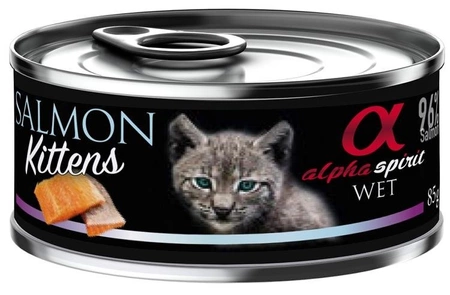 Alpha Spirit Kittens All Breed Salmon 85g - mokra karma dla kociąt wszystkich ras łosoś 85g