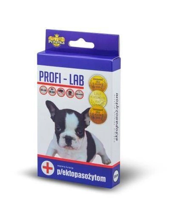 PCHEŁKA  Profi-Lab Buldog 55 cm  - Obroża przeciwko kleszczom i pchłom dla psów w typie rasy buldog, długość: 55 cm