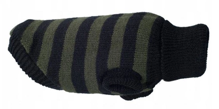 Amiplay Sweterek dla psa Glasgow 19 cm Paski khaki-czarne