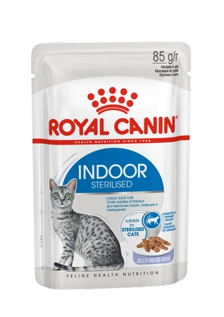 Royal Canin Indoor Sterilised w Galarecie saszetka 85g  - mokra karma dla dorosłych kotów sterylizowanych wszystkich ras 85g