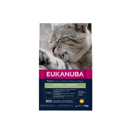 Eukanuba Adult Hairball Control Rich in Chicken, 10kg - sucha karma dla kotów dorosłych, 10kg