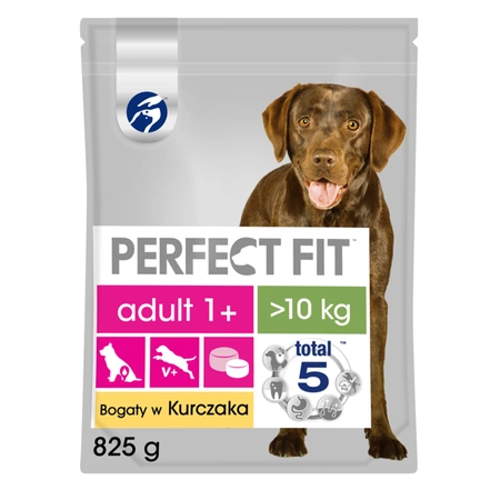 Perfect Fit Adult 1+ Bogaty W Kurczaka M/L 825 g - sucha karma dla dorosłych psów rasy średniej i dużej 825g