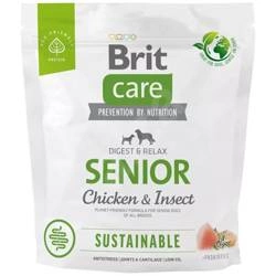 Brit care dog sustainable senior chicken insect, 1kg - sucha karma dla starszych psów, 1 kg