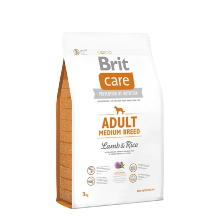 Brit Care Adult Medium Breed Lamb & Rice 3 kg - sucha karma dla dorosłych psów rasy średniej jagnięcina ryż 3kg