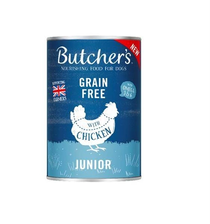 Butcher's Original Junior,kawałki z kurczakiem w galaretce, 400g - mokra karma dla szczeniąt,400g