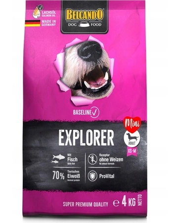 BELCANDO Baseline Explorer, 4 kg - sucha karma dla dorosłych psów, ras małych i średnich, 4 kg