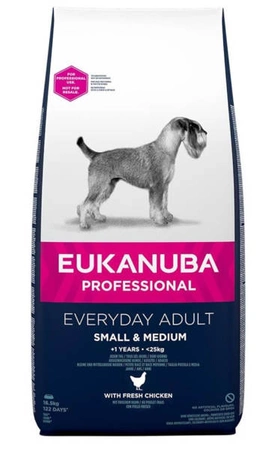 EUKANUBA EveryDay Small & Medium Chicken, 16,5 kg - sucha karma dla małych i średnich psów, 16,5 kg