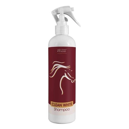 Clean White Shampoo 400ml - Preparat skutecznie usuwający plamy, osady i zabrudzenia z sierści siwych i jasnych koni.