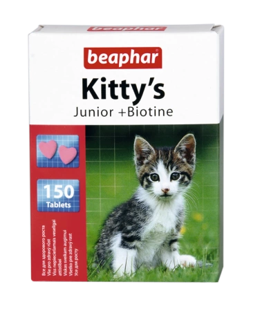 Beaphar Kitty's Junior + Biotine 150 tablets - przysmak dla kociąt 150szt