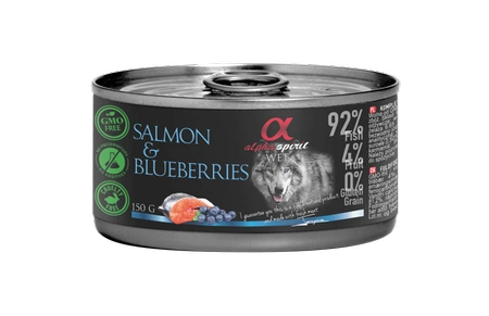 Alpha Spirit Adult All Breed Salmon & Blueberries 150 g - mokra karma dla dorosłych psów wszystkich ras łosoś i jagody 150g