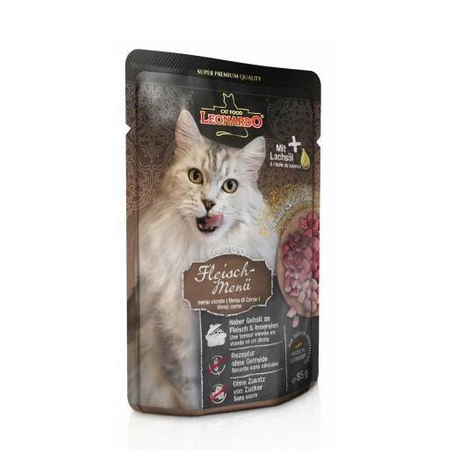 LEONARDO Finest Selection 85 g - mokra karma dla kotów,  mięsne menu, 85 g