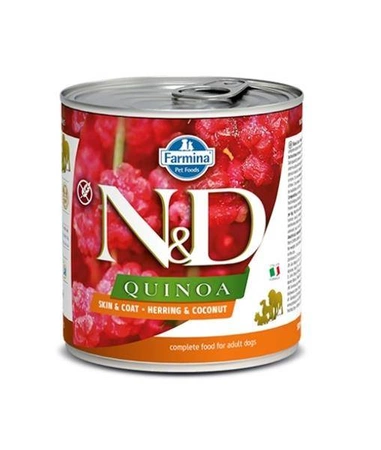N&D Dog Quinoa Herring & Coconut 285g - mokra karma dla psów, na skórę i sierść, 285g
