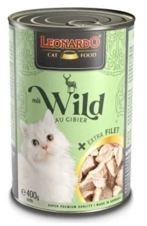 LEONARDO Dziczyna z extra filetem 400 g - Mokra karma dla kotów 400 g