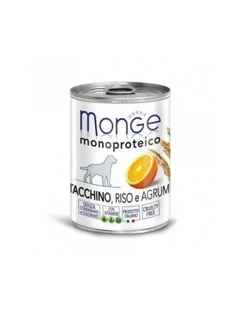 MONGE Dog Fruit Monoprotein Indyk z ryżem i pomarańczą, 400g - Karma mokra dla psów, 400 g