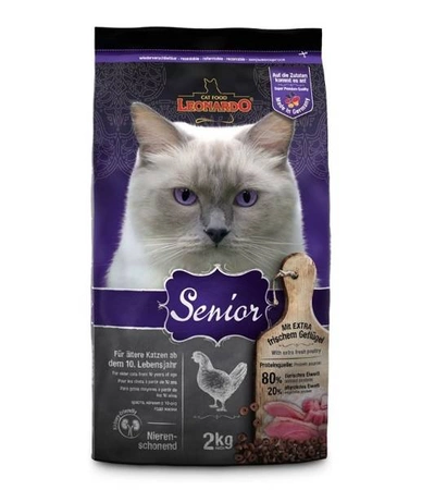 LEONARDO Senior karma dla starszych kotów 2 kg - sucha karma dla kotów starszych, 2kg