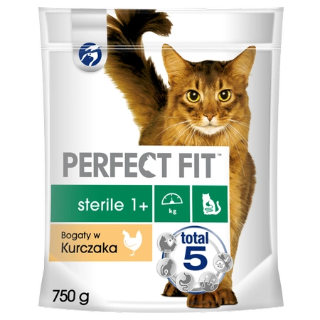 Perfect Fit Sterile 1+ 750 g - sucha karma dla dorosłych sterylizowanych kotów bogata w kurczaka 750g