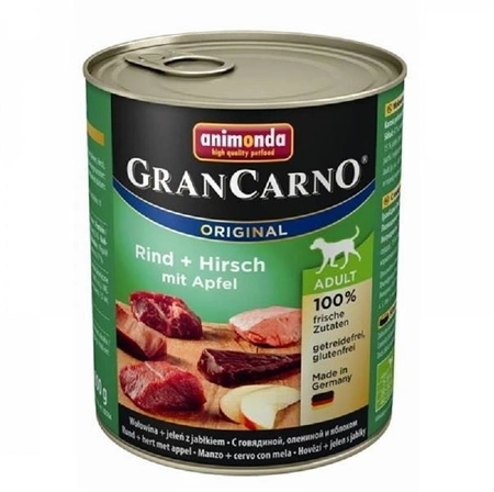 Animonda Grancarno Original Rind + Hirsch mit Apfel 800 g - mokra karma dla psów z wołowiną jeleniem i jabłkiem