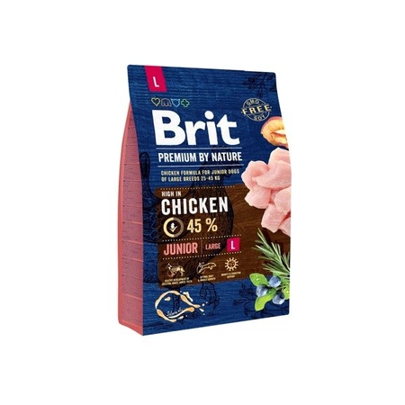Brit Premium By Nature Junior Large Chicken 3 kg - sucha karma dla starszych psów rasy dużej z kurczakiem 3kg