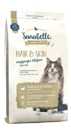 SANABELLE Hair&skin karma na zdrową sierść dla kota 2 kg - sucha karma dla kotów dorosłych, 2 kg