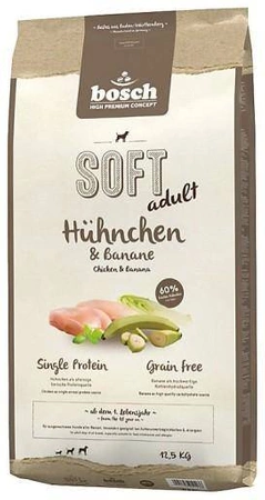 BOSCH Soft Kurczak & Banan, sucha karma dla dorosłych wrażliwych psów, 12,5 kg