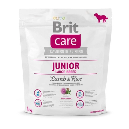 Brit Care Junior Large Breed Lamb & Rice 1 kg - sucha karma dla młodych pósw ras dużych jagnięcina ryż 1kg