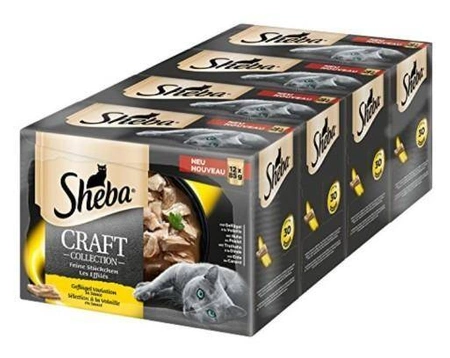 SHEBA Craft Collection Smaki Drobiowe, 52x85g - mokra karma dla kotów w sosie (z drobiem, z kurczakiem, z indykiem, z kaczką), 52x85g