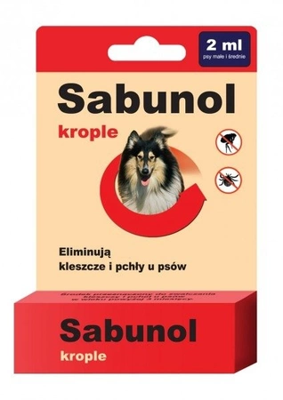 Dermapharm sabunol krople dla psów przeciwko pchłom i kleszczom 2 ml