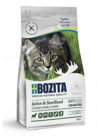 Bozita Active & Sterilised Grain Free Lamb 400 g - sucha karma dla kotów sterylizowanych i wyższym poziomie aktywności 400g