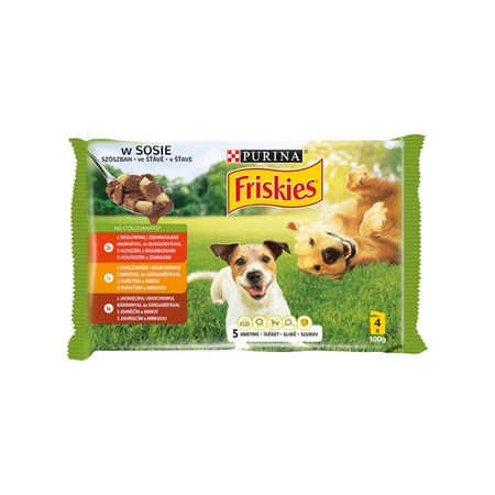 Purina Friskies mokra karma dla psów w sosie 400 g (4 x 100 g)
