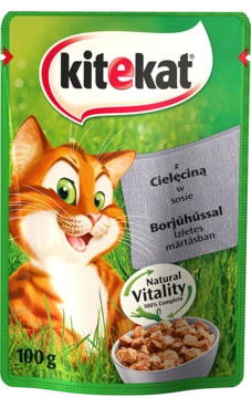 Kitekat Natural Vitality z Cielęciną w Sosie 100 g - mokra karma dla kotów z cielęciną w sosie 100g
