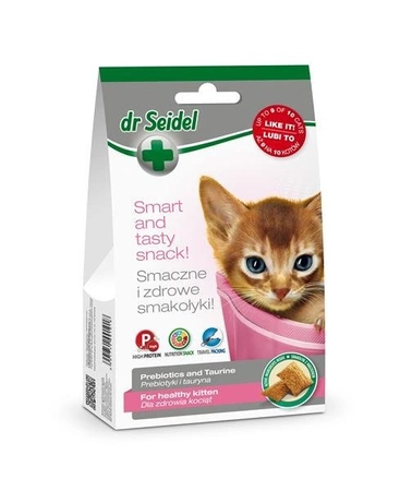 Dermapharm Dr Seidel Smart and Tasty Snack Prebiotics and Taurine For Healthy Kitten 50 g - przysmak dla kociąt z probiotykami i tauryną 50g