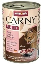 Animonda Carny Adult Pute Huhn Shrimps 400 g - mokra karma dla dorosłych kotów z indykiem kurczakiem i krewetkami 400g