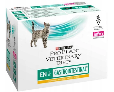Pro Plan Veterinary Diet FELINE Gastrointestinal Kurczak 10x85g - specjalistyczna mokra karma dla kotów, na trawienie, 10x85g